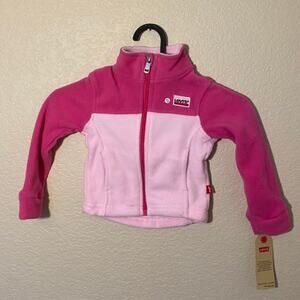 Levi's Pink Fleece Lining Zip Up Jacket Toddler Size 2T